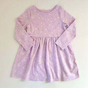 Toddler Girls 3T Purple Flower Long Sleeve Dress